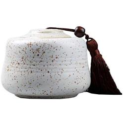 Ceramic Tea Storage Container Kitchen Storage Canister Jar for Candy Coffee - 9.5 x 12.5 cm/3.7 x 4.9 inches - 22