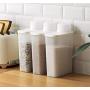 HOMELUNY Set of 4 Cereal Airtight Jars Home Storage Containers Kitchen Storage Jars Large Food Plastic Jars White for Candy, Cookie, Rice, Sugar,Flour,Snacks Keeping Food Dry & Fresh