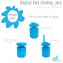 Elk and Friends Stainless Steel Cups | Mason Jar 10oz | Kids & Toddler Cups with Silicone Sleeves & Silicone Straws with Stopper | Sippy cups, Spill proof cups for Kids, Smoothie Cups