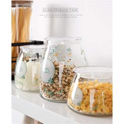 3 Pcs Glass Storage Jars - Clear Glass Bulk Food Storage Canister for Serving Tea, Coffee, Spice, Candy, Cookie - Keep Food Dry