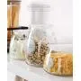 3 Pcs Glass Storage Jars - Clear Glass Bulk Food Storage Canister for Serving Tea, Coffee, Spice, Candy, Cookie - Keep Food Dry