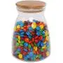 Glasbehälter für Lebensmittel 77L, 960 ml, mit Bambusdeckel, durchsichtige Lebensmittelbehälter für Schokolade, Kaffee, Süßigkeiten und mehr.