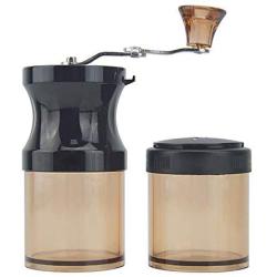 LJ2 Manual Coffee Grinder, Adjustable Coarseness Ceramic Burr Portable Hand Crank Grinder with Extra Storage Jar/No Fever and No Odor, for Travel Or Camping