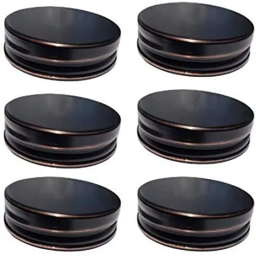 Edelstahl-Gläsern für Mason Jar-Deckel mit Silikon Dichtungen – Rostfrei und Dicht – Mehrereinsatz-Deckel für Standard-Mason-Gläser (Ölbronze, 6-er Pack)