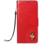 Soft PU Leather Wallet Case for Huawei Mate 20,Flip Stand Case for Huawei Mate 20,Moiky Classic Retro Red 3D Owl Design Solid Color Purse Folio Magnetic Cover with Wrist Strap