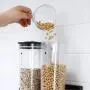 Cereal Storage Jar, Wall-Mounted Canister Food Miscellaneous Grains Dispenser Double Single Dry Food Snack Grain Canister Plastic Storage, Twist a Knob Control, Convenient and Fun (Black)
