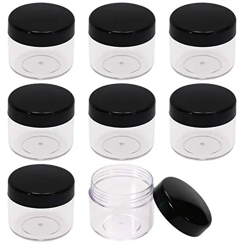 Shapenty 8PCS Plastic Cream Sample Containers Round Makeup Cosmetics Pot Jars Bottle with Lid for Homemade Lip Scrubs Balm Nail Dip Powder Skin Care Beauty Product Travel Storage (20g, Black) Shapenty 8PCS Plastic Cream Sample Containers Round Makeup Cosmetics Pot Jars Bottle with Lid for Homemade Lip Scrubs Balm Nail Dip Powder Skin Care Beauty Product Travel Storage (20g, Black)