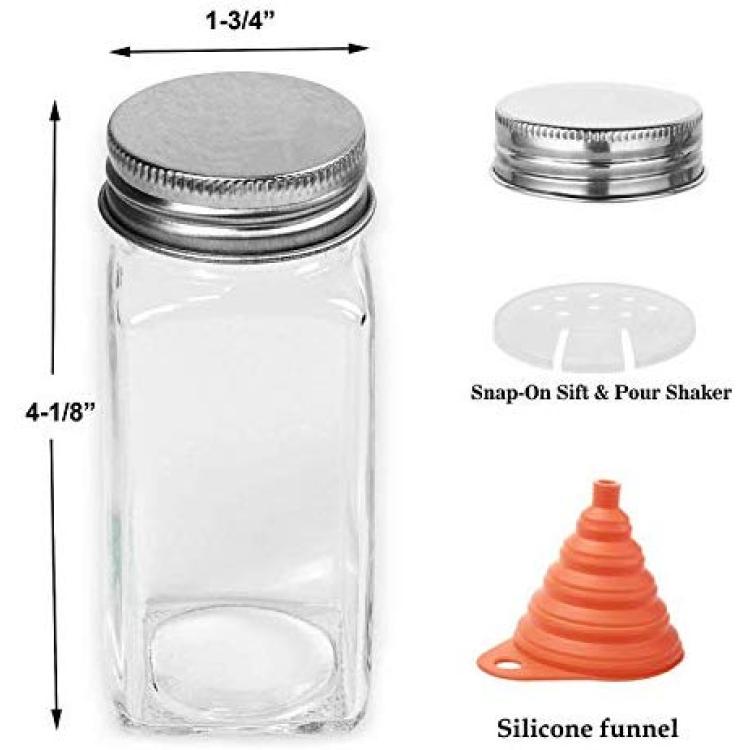 Estilo Complete Includes Clear Ti Spice Set 14 Glass Jars with