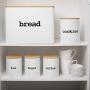 Bread Box (Extra Large) and 4 Piece Kitchen Canister Set w Bread Cutting Board- Deluxe Food Storage Containers with Air Tight Bamboo Lids