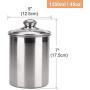 uxcell Stainless Steel Airtight Canister Food Container for Kitchen Counter Coffee Beans Crackers Milk Powder Storage with Clear Lid 45oz