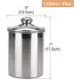 Edelstah-Dose Luftdicht für Küche, Kaffee, Kekse, Milchpulver – mit Klarsichtdeckel (45 oz)