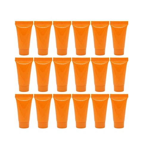 50Pcs 5 ml Plastic Cosmetics Soft Squeeze Tube With Screw Cap Empty Refillable Mini Sample Bottle Container Jars Pot Case Holder for Cream Lotion Shampoo Facial Cleanser 