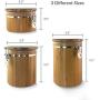 JapanBargain 4093, Airtight Bamboo Canister Kitchen Organizer Food Storage Container with Lid for Coffee Tea Sugar Candy Cereal 5.3X5.9 inch, Medium