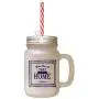 Navy Where Thou Are That Is Home Frosted Glass Mason Jar With Straw