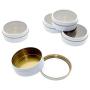 Mimi Pack 24 Pack Tins 2 oz Shallow Round Tins with Clear Window Lids Empty Tin Containers Cosmetics Tins Party Favors Tins and Food Storage Containers (White)