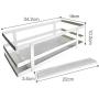Spice Rack Wall Mount Single Self Adhesive With Protection Railing Multi-Function Herb Storage Jar Organizer Metal Container For Kitchen Bathrooms White Cabinet Storage (Size : C)
