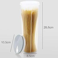 Plastic Airtight Food Containers With Long Cylinder Round Seal Cover,Cereal Storage Containers,Pasta Storage Tank Transparent,Save Space,Durable,Beautiful,Blue