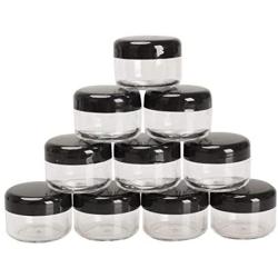 Xunlin 10 pcs Mini Cosmetic Empty Jar Pots Makeup Eye Face Cream Powder Container Acrylic Nail Art Sticks Bead Storage Round Holder Kit