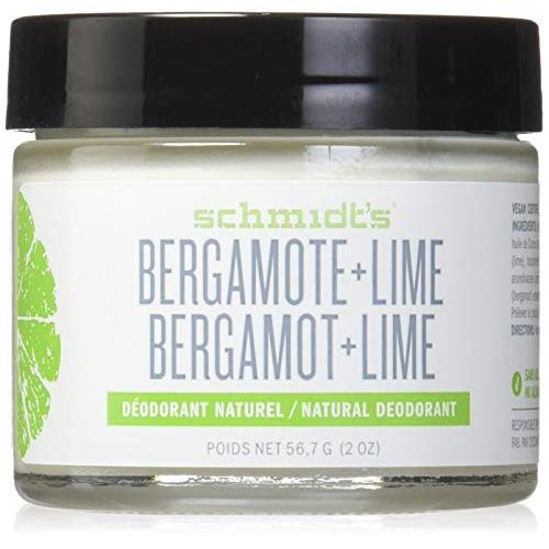 Schmidts Natural Deodorant - Bergamot and Lime, 2 ounces. Jar for Women and Men