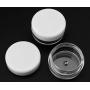 3 Gram/3ml Clear Plastic Lip Balm Small Sample Cosmetic Jars Container Pot Empty with White Cap (Set of 100 Pieces)