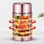 Thermos Food Jar 1050ml Thermos Stainless Food Flask,Leakproof Vacuum Insulated Food Containers Lunch Box (Color : Red, Size : No-Bag)