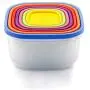 uirend Square Crisper Boxes - 7PCS Storage Jars Rainbow Coloured Plastic Tubs Microwave Freezer Box Ideal for Lunches and Meal Prep uirend Square Crisper Boxes - 7PCS Storage Jars Rainbow Coloured Plastic Tubs Microwave Freezer Box Ideal for Lunches and Meal Prep