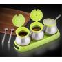 Mini Spice Jars Kitchen combination seasoning box stainless steel sealed moisture-proof seasoning jar