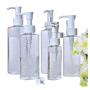 2 Pcs 150ML 5OZ Empty Refillable Transparent Flat Pump Emulsion Bottle Cleansing Oil Lotion Sub Packing Container Toiletries Makeup Dispenser Vial for Travel Jar Pot