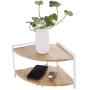 Detectorcatty 2 Layer Kitchen Solid Wood Stand Fan Shaped Corner Shelf Spice Racks Storage Glass Jar Seasoning Bottles Flavoring Organizer