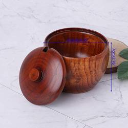 RingBuu Seasoning Jar - Japanese Style Wooden Seasoning Pot Salt Cans Spice Jar with Lid for Kitchen Home