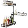 Wall mounted spice rack organizer, adjustable and swivel adjustable 3-tier stainless steel rack Shelf storage rack for herbs, spice jars, bottle (size: 51 cm)