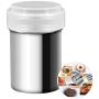 JUSTDOLIFE Powder Shaker Salt Mill Stainless Steel Mesh Can Spice Shaker Seasoning Shaker Bottle with 4Pcs Coffee Stencils