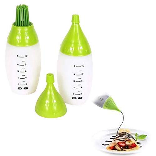 JUSTDOLIFE Oil Brush Multi-function Oil Bottle Creative Food Grade Silicone Basting Brush with Oil Bottle