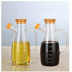 1PC 650ml Large Capacity Transparent Soy Sauce Vinegar Oil Pots High Borosilicate Glass Seasoning Bottles Kitchen Tools