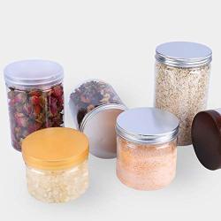 BESTONZON 10pcs Transparent Food Jar Plastic Clear Tea Jars Round Shaped Storage Container for Kitchen Dry Goods Pasta Spices 500ml