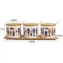 LQQGXLCondiment bottle, jar condiment storage box Spice jar white with lid ceramic sugar jar condiment jar seasoning box set with lid spoon and tray