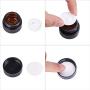 BENECREAT 10 Pack 5g Round Amber Glass Cream Jars Cosmetic Glass Jars with Leak-Proof Gasket for Lotion, Cream and Other Beauty Product