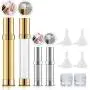 Plastic Airless Spray and Pump Bottles Travel Size Empty Refillable Vacuum Foundation Containers with Lids for Cosmetic Skincare Perfume Liquids Lotion, with 2pcs 5g Cream boxes 4pcs Small Funnels