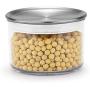 Pack of 3 Clear Plastic Food Storage Jars with Stainless Steel Lids Bottles Containers for Storing Spice, Herbs, Dry Goods, Peanut, Candy and Powders