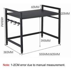 Kitchen shelf Microwave Oven Stand Standing Spice Rack Countertop Storage Organizer with Removable Hooks 2-tier Spice Bottle Jars Rack Adjustable shelf household storage rack multi-function storage