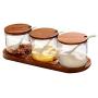 TNKML Glass Seasoning Box Seasoning Jar Set Household Glass Seasoning Jar Storage Tank Spice Jar Spice Container Salt Can Sugar Bowl-A