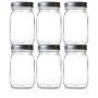 Seacoast 16 Oz Mason Jars, Regular Mouth With Steel Lids, (Set of 6)