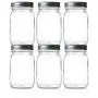 Glasbehälter, 16 oz, Regularverschluss, Set von 6 mit Stahlverschlüssen