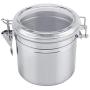 Airtight Coffee Container,ASHATA Stainless Steel Coffee Bean Storage Jars Vacuum Sealed Storage Jar for Sugar Tea Bean with Clear and Transparent Cover(M)