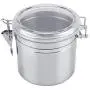 Airtight Coffee Container,ASHATA Stainless Steel Coffee Bean Storage Jars Vacuum Sealed Storage Jar for Sugar Tea Bean with Clear and Transparent Cover(M)