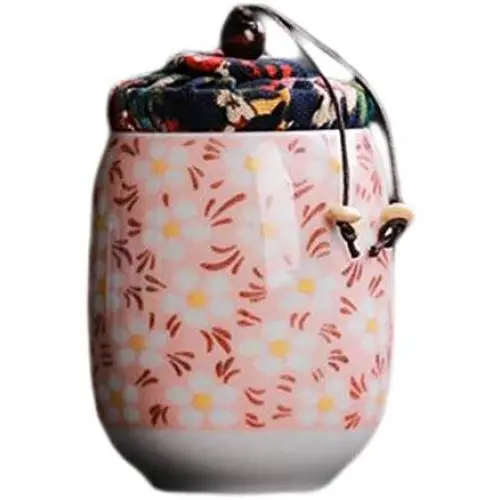 Goddness Bar Multi-Use Vacuum Seal Tea Coffee Jars Portable Ceramics Container(Style 14)