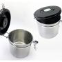 joyMerit Airtight Coffee Canister Stainless Steel | Coffee Jar Container with Locking Clamp,CO2 Gas Vent Valve & Date Tracker Wheel | L Size