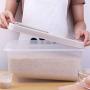 BESTONZON Household Sealed Insect-proof Rice Bucket Storage Box Plastic Moisture-proof Rice Cylinder 10kg Kitchen Thick Flour Bucket, 8kg capacity