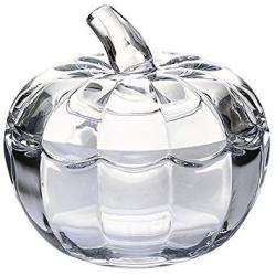 Colias Wing Home Decor & Party Wedding Centerpiece Clear Pumpkin Glass Ribbed Apothecary Jars/Candy Buffet Canisters/Candy Buffet Storage Container/Kitchen Food Storage Jars with Lid-Small