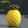 KUKI Cute Pineapple Shape Ceramic Portable Travel Tea Seal Canister Jar Storage/Tea Containers/Tea Pot/Tea Candy/Coffee Bean Storage/Business Wedding Gifts (Yellow)